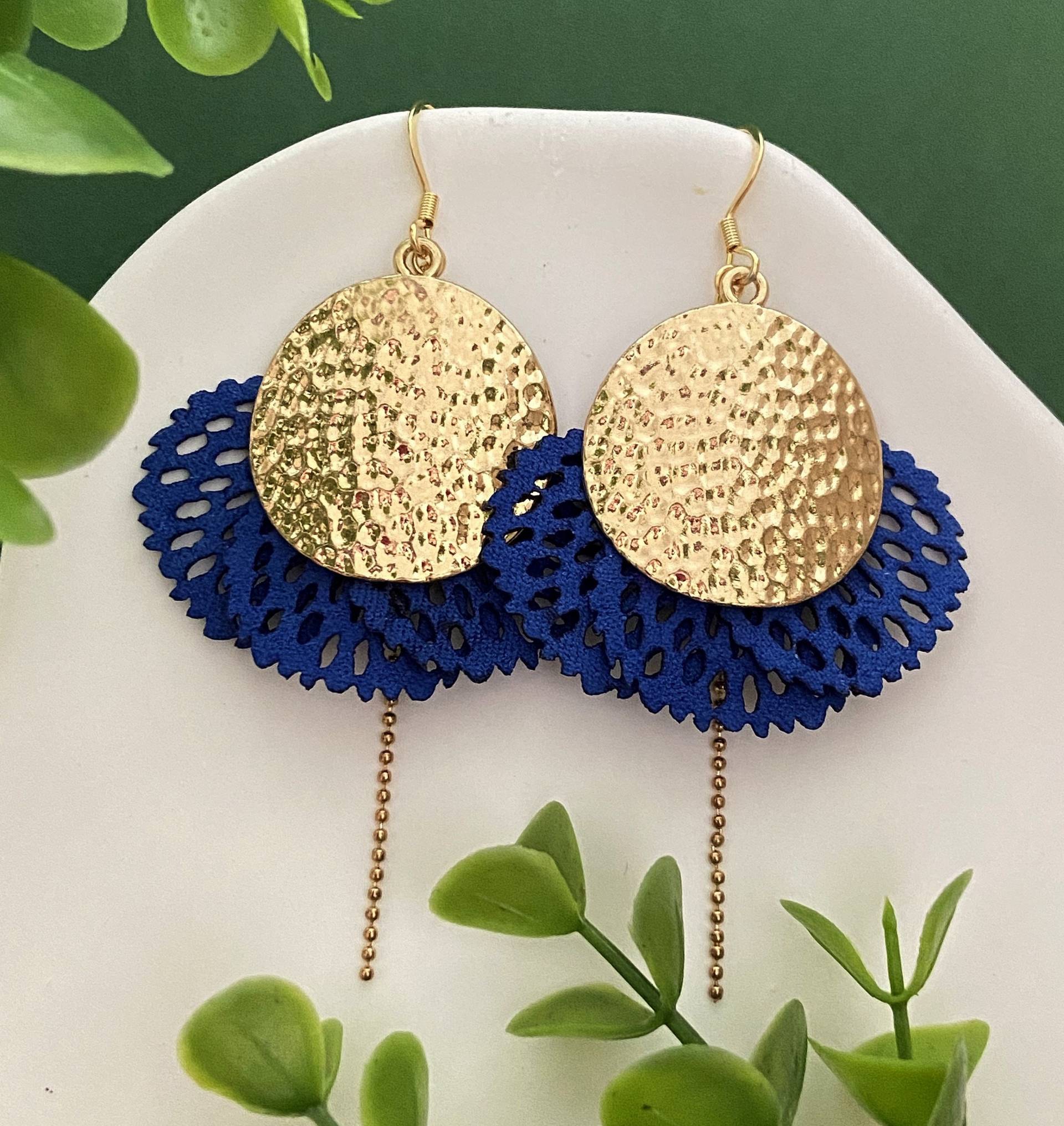 Ausgefallene Königsblaue Ohrringe, in Frankreich Hergestellter Boho-Schmuck, Blauer Fantasy-Schmuck, Damenschmuck, Geschenkidee Ausgefallene Königsblaue Ohrringe, in Frankreich Hergestellter Boho-Schmuck, Blauer Fantasy-Schmuck, Damenschmuck, Geschenkidee von bijouxbymaeva