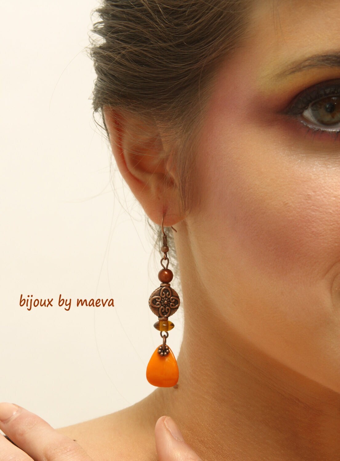 Orange Jewelry - Orangefarbene Und Braune Sevilla-Ohrhänger Orange Jewelry - Orangefarbene Und Braune Sevilla-Ohrhänger von bijouxbymaeva