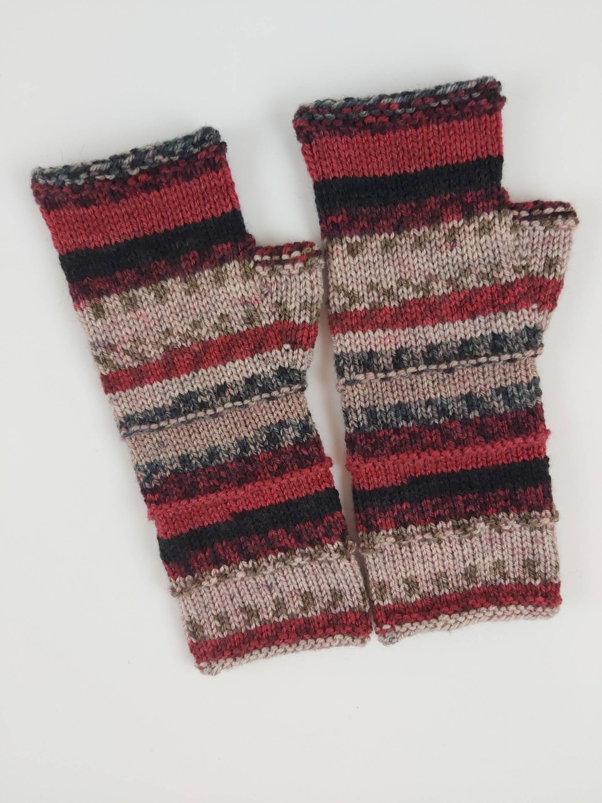 Fingerlose Handschuhe Fäustlinge Lange Armstulpen Frauen Handgelenk Lange Arm Mehrfarbige Strickhandschuhe von bimiknits