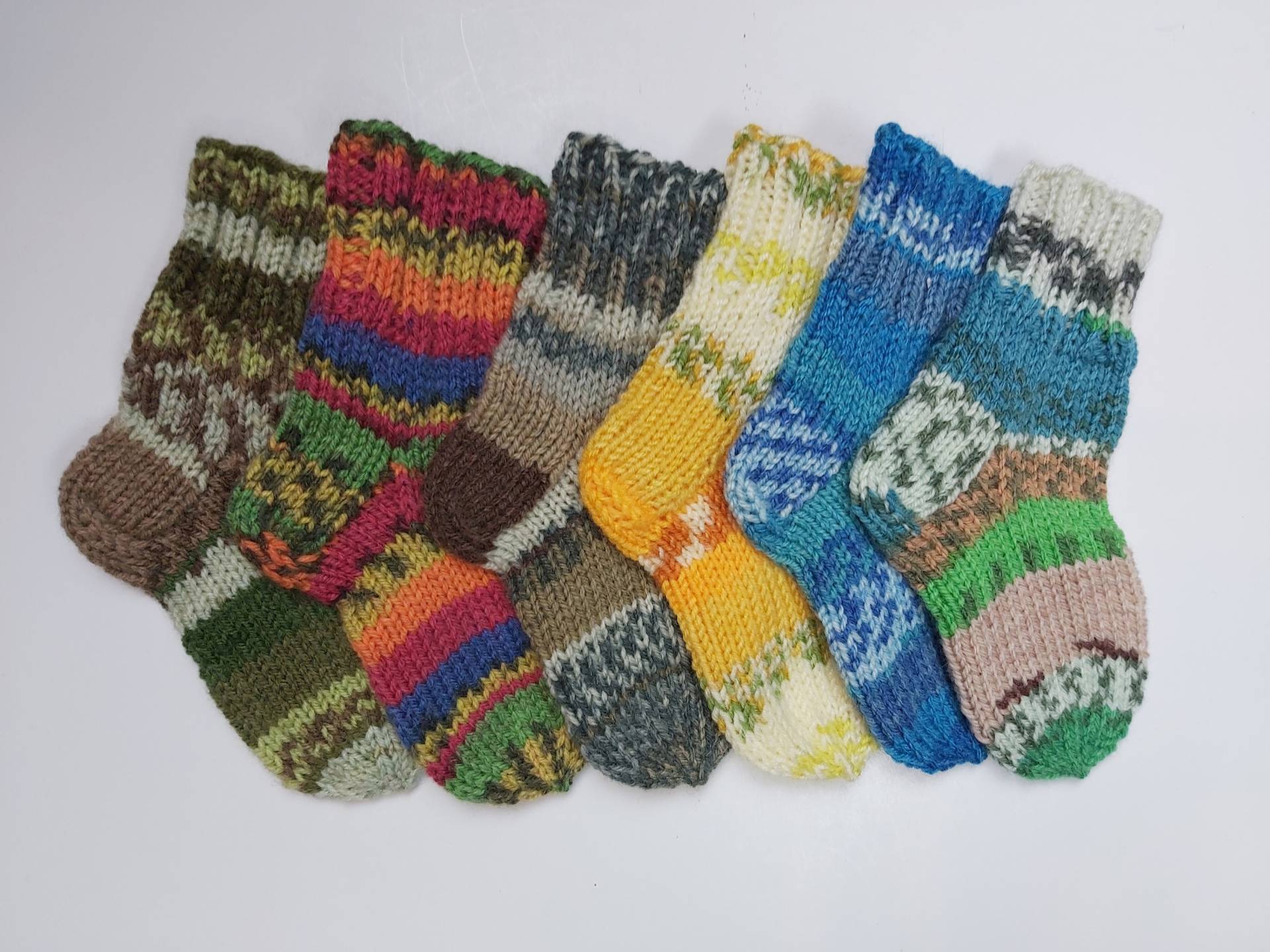 Baby Kleinkind Kinder 12-18 Monate Alt Wollsocken 14cm Langfuß Handgestrickte Socken Handgefertigte Warme von bimiworks