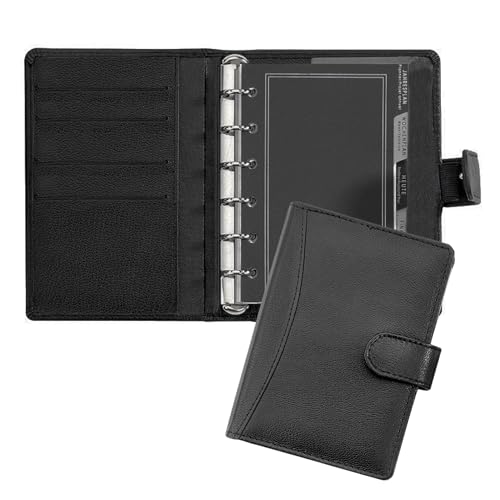 Systemplaner A7, Organizer aus Nappaleder/Echtleder, Managerplaner im DIN A7 Format, Terminplaner mit 4 Visitenkartenfächer und 1 Kugelschreiber, Terminkalender mit System 1 Woche / 2 Seiten von BIND
