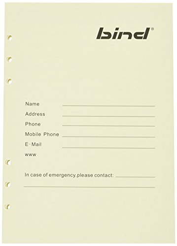 bind B-2550 Ersatzeinlage für Notizen, Systemeinlage Notizbuch im DIN A5 Format, Einlage geeignet für Systemplaner Aller Art, Organizereinlage aus Papier mit Seiten für to-Do-Listen, Planer, weiß von BIND