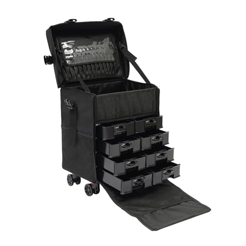 Friseur Make-up Nail Tech Salon Kosmetikkoffer Damen Set Schlüssel Schwenkräder Truhe Trolley Koffer Trolley Griff Universal Fächer erweiterbar Reise, eisenhaltig, Modernität Friseur Make-up Nail Tech Salon Kosmetikkoffer Damen Set Schlüssel Schwenkräder Truhe Trolley Koffer Trolley Griff Universal Fächer erweiterbar Reise, eisenhaltig, Modernität von biniliubi