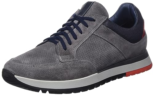 binji Herren Leder Sneakers Sneaker, Grau Mehrfarbig, 44 EU von binji