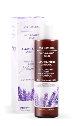 Biofresh cosmetics Via Natural Lavendel shampoo mit Lavendelöl | 10 Bio-Öle für Haare - herren & damen, gibt Volumen, haarpflege, sebum control shampoo, sulfatfrei, vegan 250ml von biofresh cosmetics