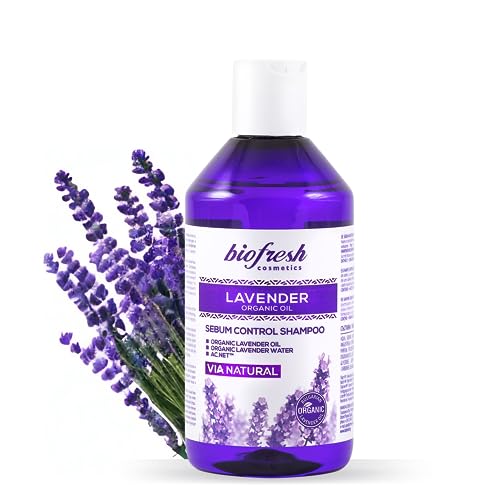 Biofresh cosmetics Via Natural Lavendel shampoo mit Lavendelöl für Haare - herren & damen, erfrischt und kühlt die Kopfhaut, haarpflege, sebum control shampoo 300ml von biofresh cosmetics