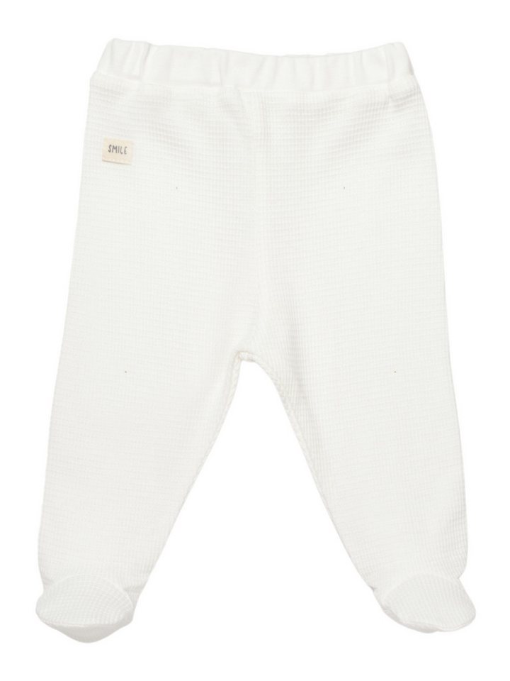 biorganic Funktionshose Baby Waffle Smile für Jungen und Mädchen Unisex Hose mit Fuß (1-tlg) Waffelmuster, Bio-Baumwolle, Größe 56- 74 von biorganic