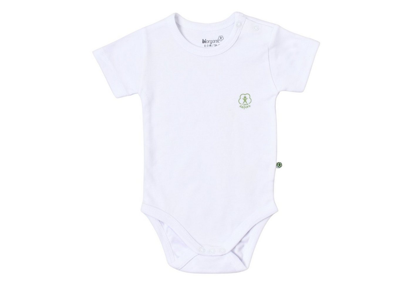 biorganic Kurzarmbody Basic Nature für Jungen und Mädchen, Unisex, Baby Body (1-tlg) Kurzarm, 100% Bio-Baumwolle, GOTS-zert., mit praktischen Druckknöpfen von biorganic