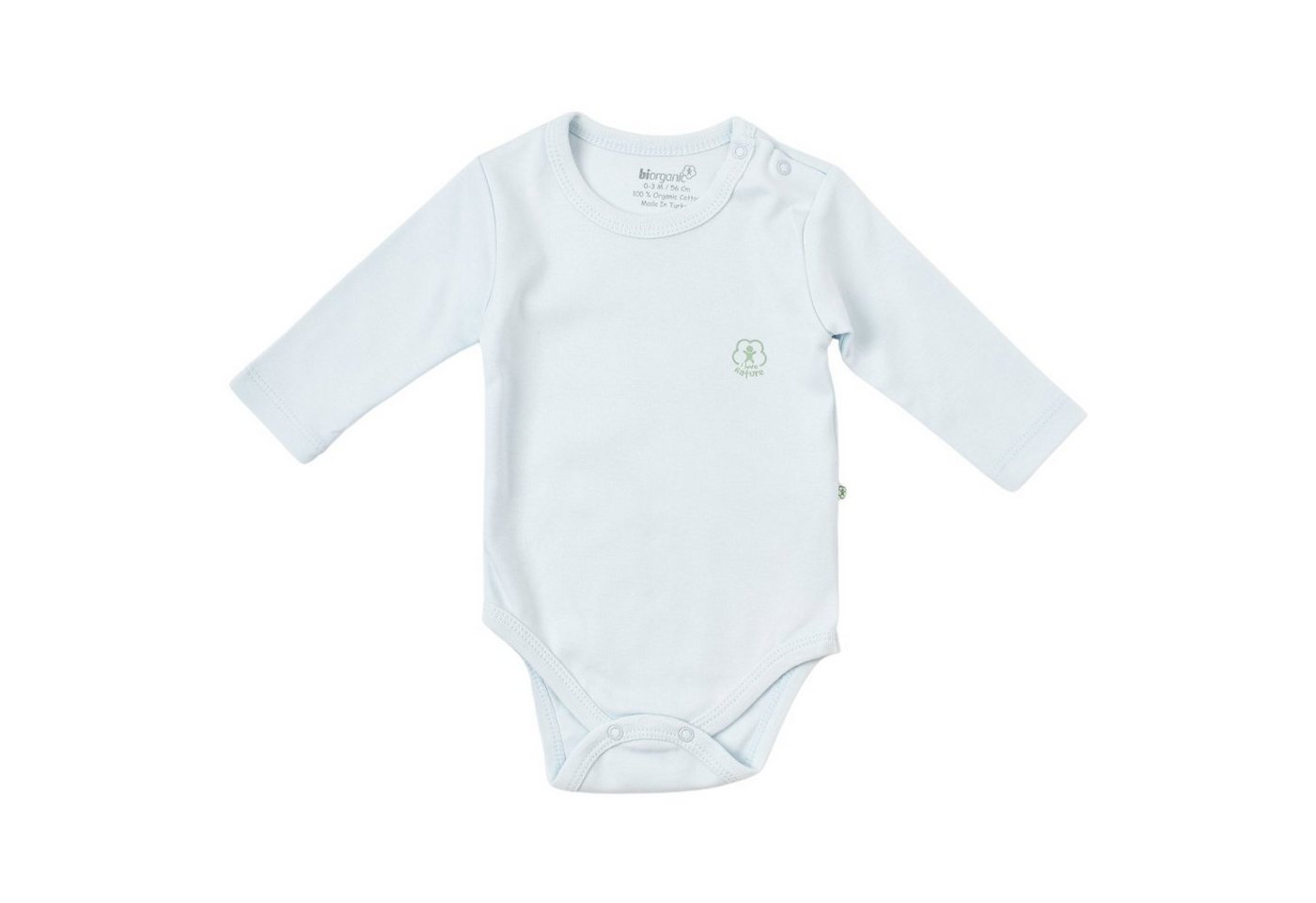 biorganic Langarmbody Basic Nature für Jungen und Mädchen, Unisex, Baby Body (1-tlg) Langarm, 100% Bio-Baumwolle, GOTS-zert., mit praktischen Druckknöpfen von biorganic