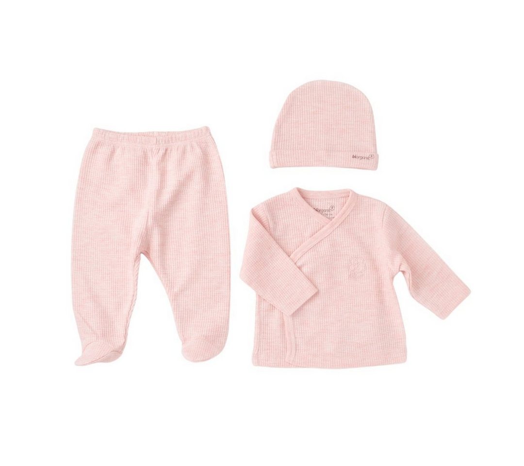 biorganic Wickelshirt Baby Nature In Waffle für Jungen und Mädchen Unisex Langarm (3er Set Erstausstattungspaket, 3-tlg., Wickelshirt + Hose + Mütze) Waffle-Struktur, 100% Bio-Baumwolle, GOTS-zertifiziert, Größe 56/62 von biorganic