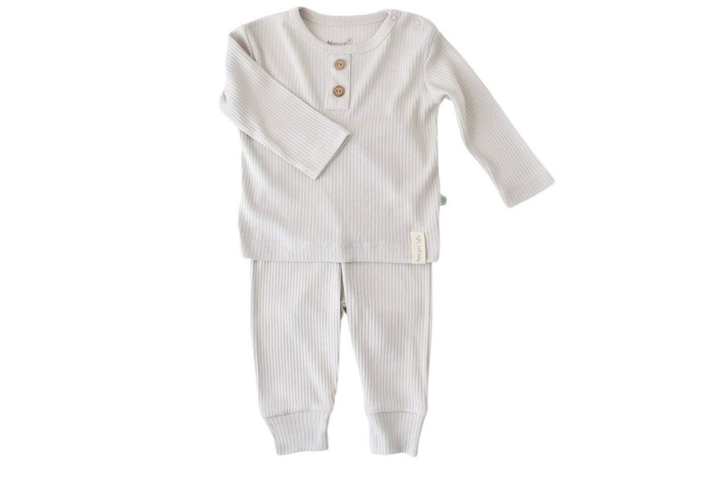 biorganic Schlafanzug Relax Modal Shirt & Hose Baby Set für Jungen und Mädchen Unisex (Pyjama-Set, 2 tlg., Langarmshirt + Hose) gerippte Textilstruktur, 50% Bio-Baumwolle 50% Modal Größe 56-74 von biorganic