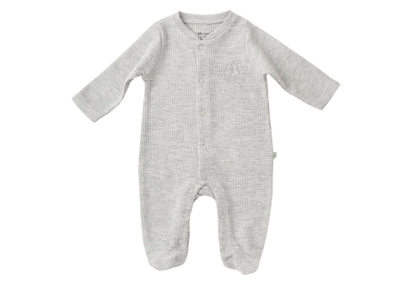 biorganic Strampler Baby Nature In Waffle mit Fuß für Jungen und Mädchen Unisex Langarm (1-tlg) geknöpft, 100% Bio-Baumwolle, Waffelstruktur von biorganic