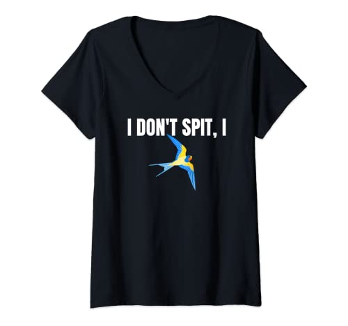 Damen I Dont Spit I Swallow Funny Bird Watching Party BBQ Party T T-Shirt mit V-Ausschnitt von bird watching co.