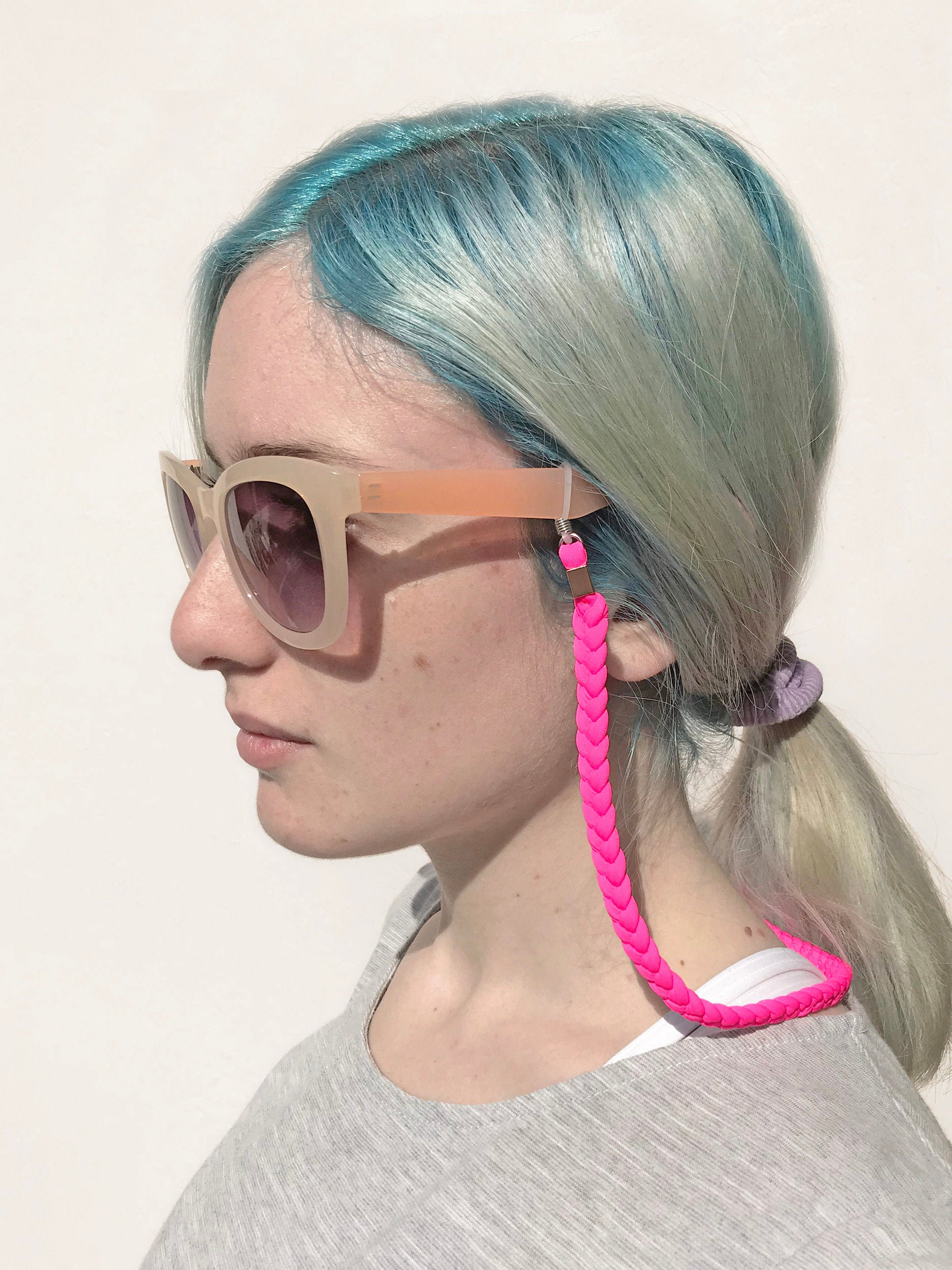 Brillenkette, Neon Sonnenbrillenband, Sonnenbrillenkette, Brillenband, Textilschmuck, Statement Schmuck von birdienumnumshop