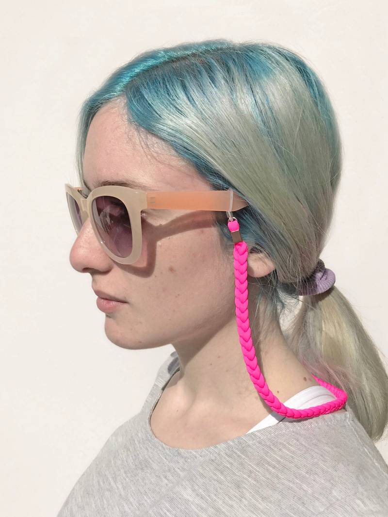 Brillenkette, Neon Sonnenbrillenband, Sonnenbrillenkette, Brillenband, Textilschmuck, Statement Schmuck von birdienumnumshop