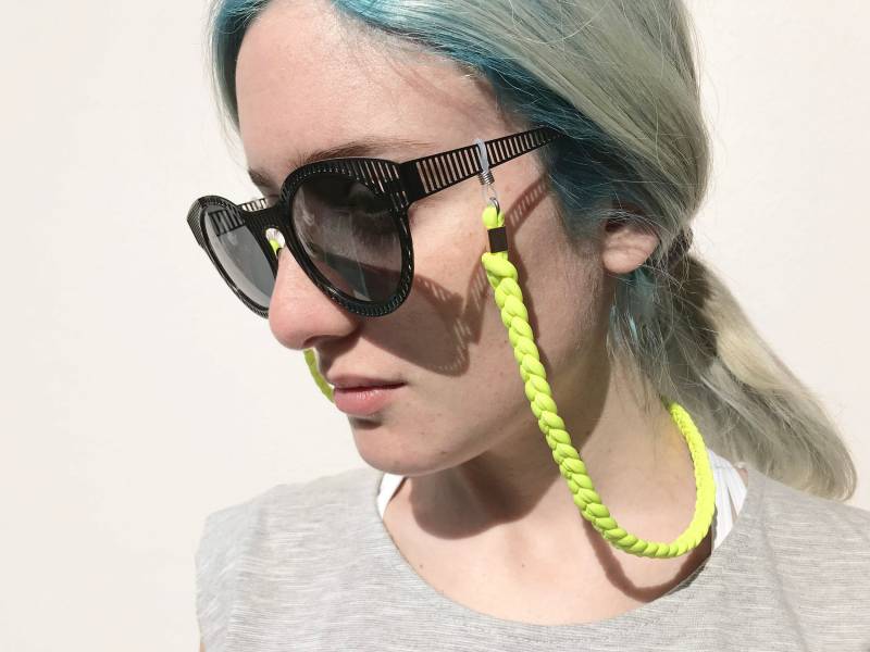 Brillenkette, Neon Sonnenbrillenband, Sonnenbrillenkette, Brillenband, Textilschmuck, Statement Schmuck von birdienumnumshop
