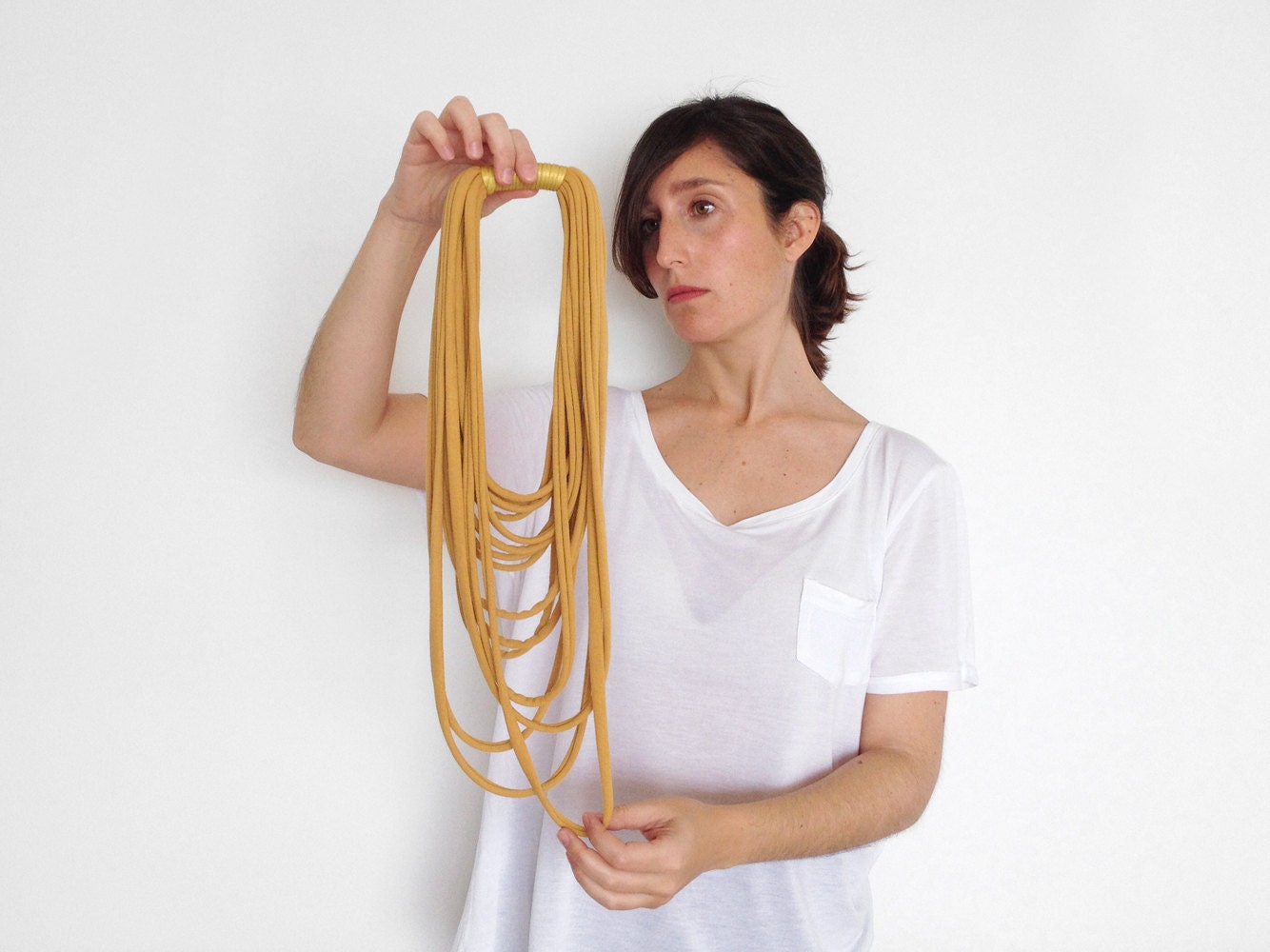 Geschichtete Halskette, Statement Kette, Goldene Gold Geschichtete Goldener Boho Schmuck, Jersey Halskette von birdienumnumshop