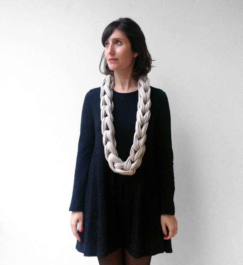 Statement Halskette, Chunky Baumwollschal, Stoffkette, Weiche Schals, Freund Geschenke, Gestrickter Schal, Infinity Schal von birdienumnumshop