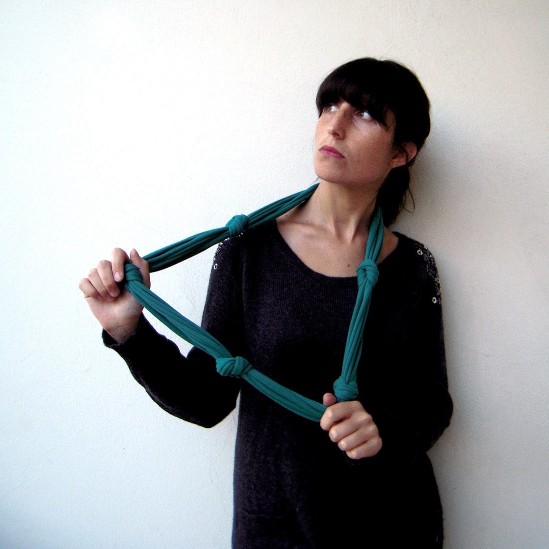 statement Kette, Knoten Jersey Kette - Die Fünf Handgefertigt Aus Weichem von birdienumnumshop