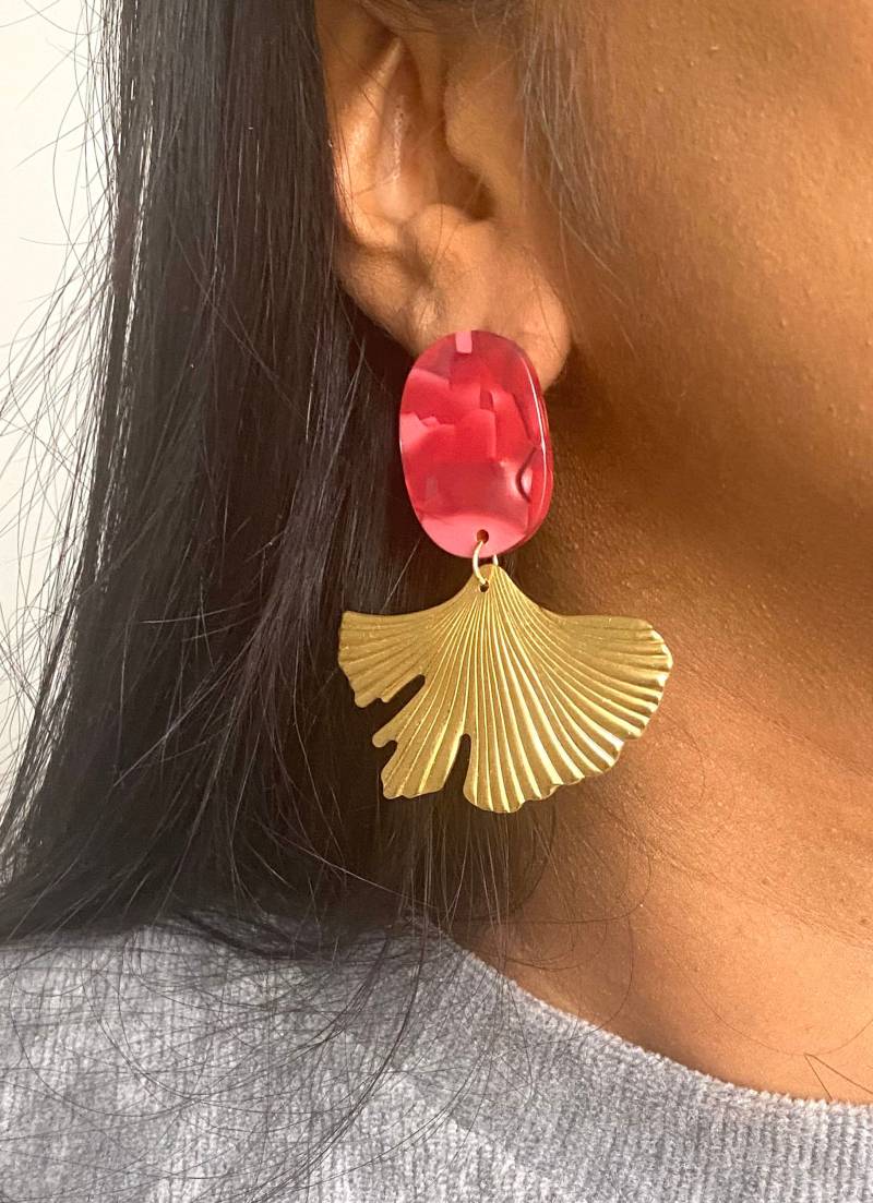 Acetat Ohrstecker Mit Goldenem Anhänger | Rote Ohrringe Elegante Statement Groß| Artdeco Schmuck Geschenk Für Freundin Acetat Ohrstecker Mit Goldenem Anhänger | Rote Ohrringe Elegante Statement Groß| Artdeco Schmuck Geschenk Für Freundin von birdsofparadiseDE