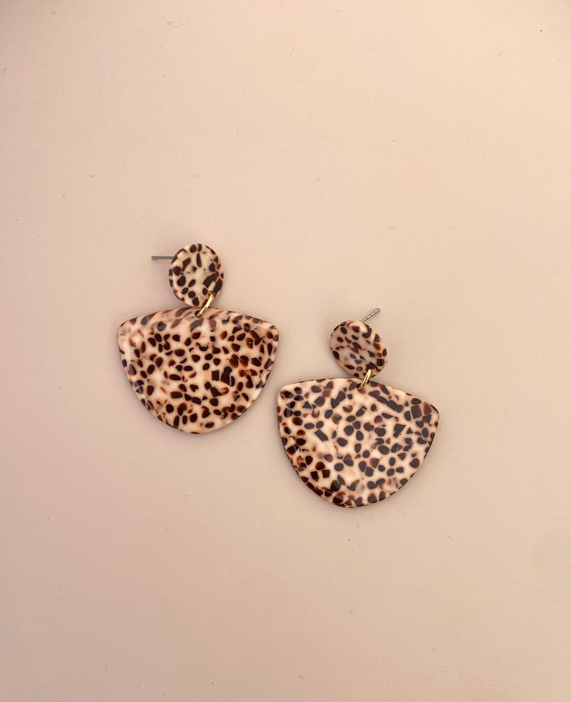 Gepunktete Statement Ohrringe Aus Acryl/Große Mit Anhänger Kunststoff Acetat Auffällige Geschenk von birdsofparadiseDE