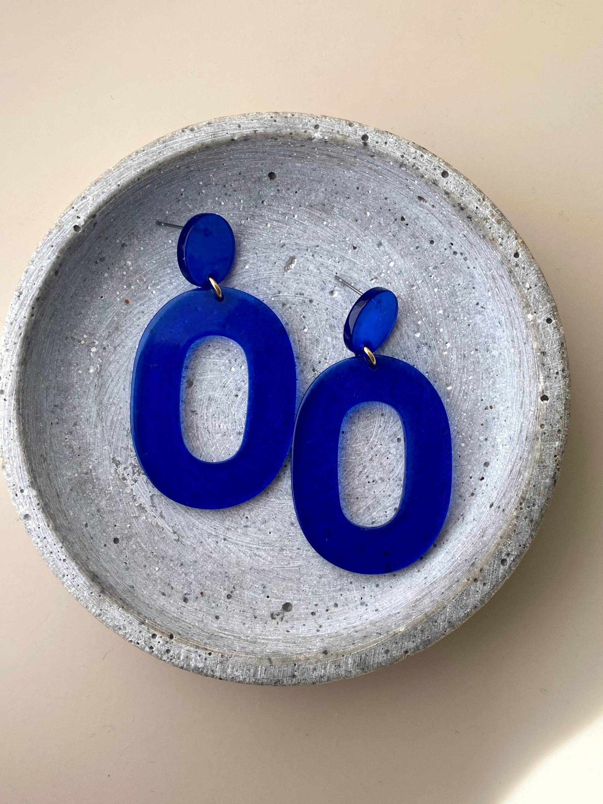 Große, Blaue Ohrringe/statement Bunte, Auffällige Modeschmuck Schmuck Geschenk Für Freundin von birdsofparadiseDE