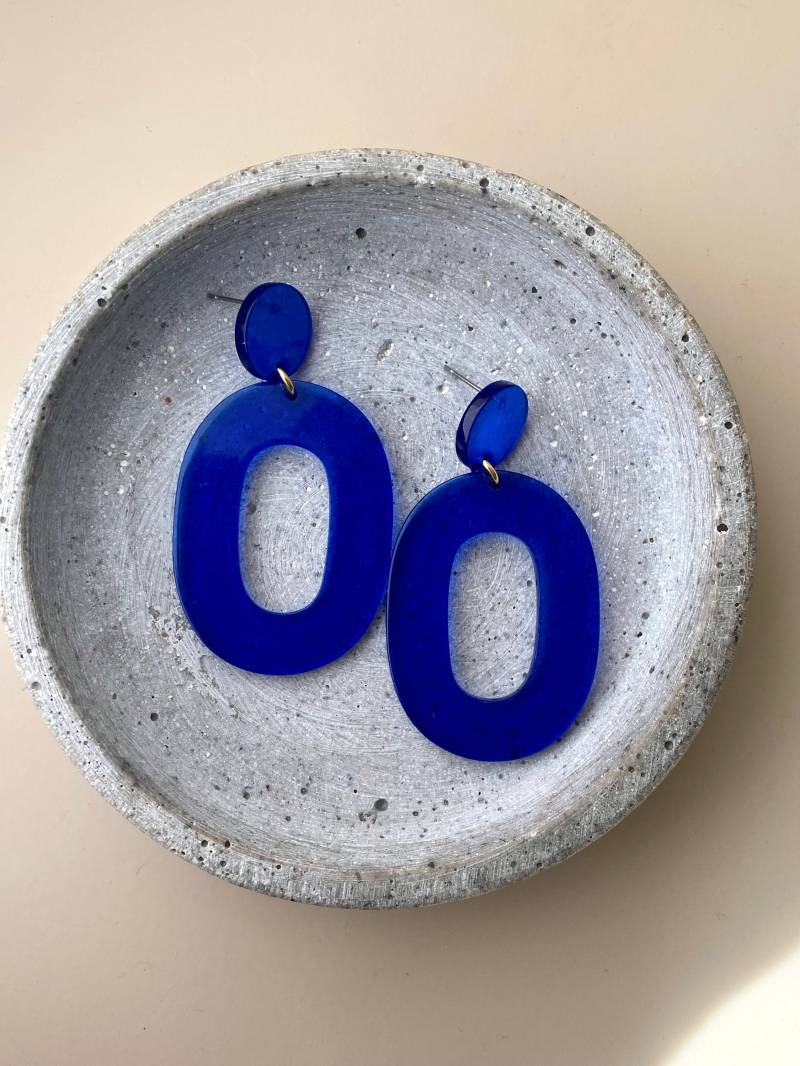 Große, Blaue Ohrringe/statement Bunte, Auffällige Modeschmuck Schmuck Geschenk Für Freundin von birdsofparadiseDE