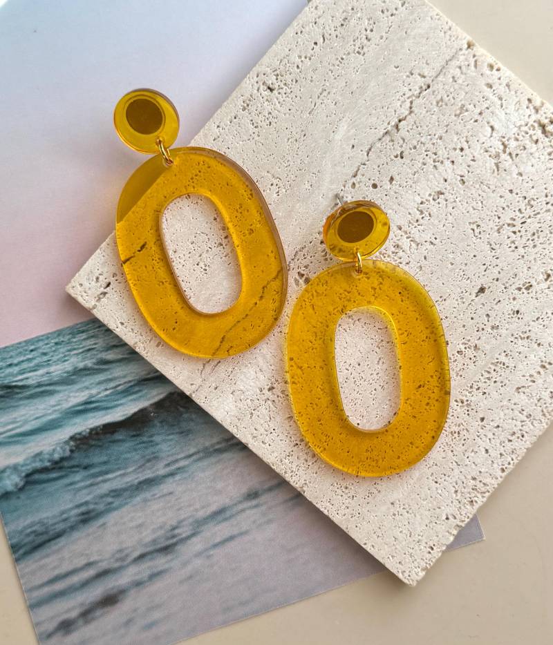 Große, Gelbe Ohrringe/statement Bunte, Auffällige Modeschmuck Schmuck Geschenk Für Freundin von birdsofparadiseDE