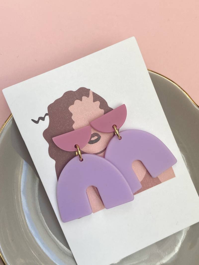 Rosa Lila Hängeohrringe Aus Acryl/Bunte Statement Ohrringe Acetat Anhänger Große Lange Geschenk Freundin Rosa Lila Hängeohrringe Aus Acryl/Bunte Statement Ohrringe Acetat Anhänger Große Lange Geschenk Freundin von birdsofparadiseDE