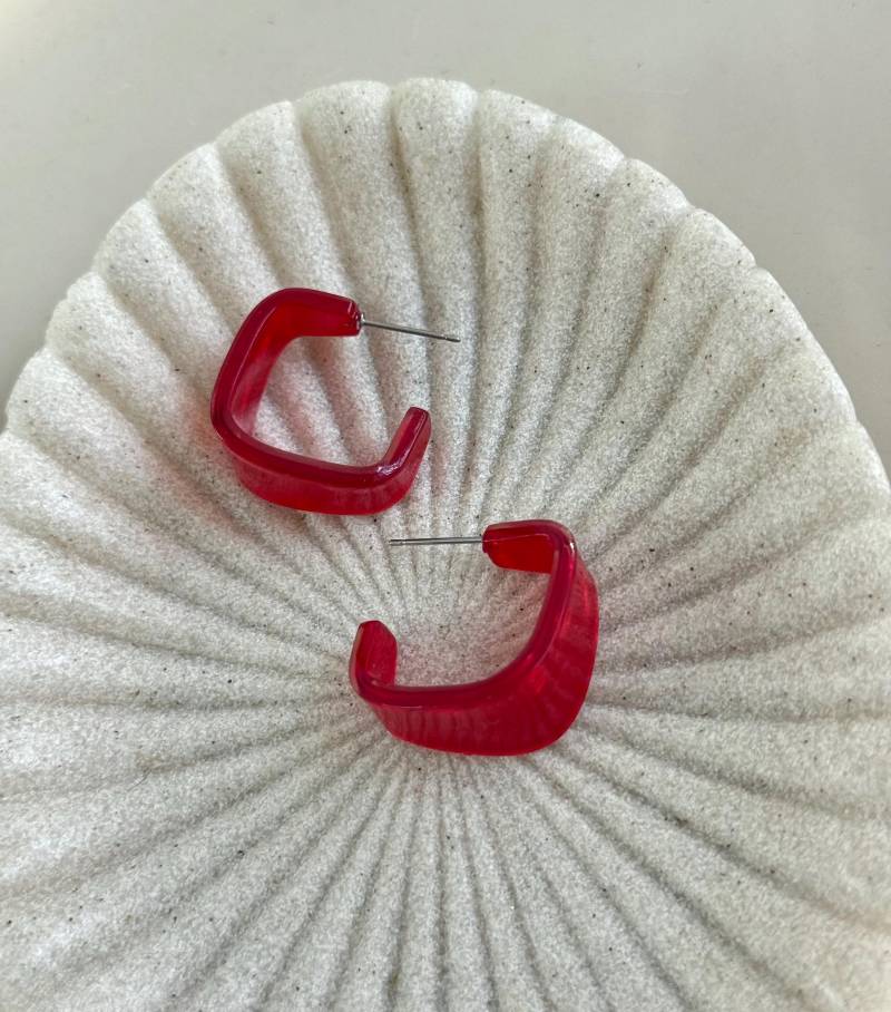 Rote Acryl Creolen/Kleine, Aus Kunststoff Acetat Ohrringe in Rot Statement Schmuck Geschenk Für Freundin Rote Acryl Creolen/Kleine, Aus Kunststoff Acetat Ohrringe in Rot Statement Schmuck Geschenk Für Freundin von birdsofparadiseDE