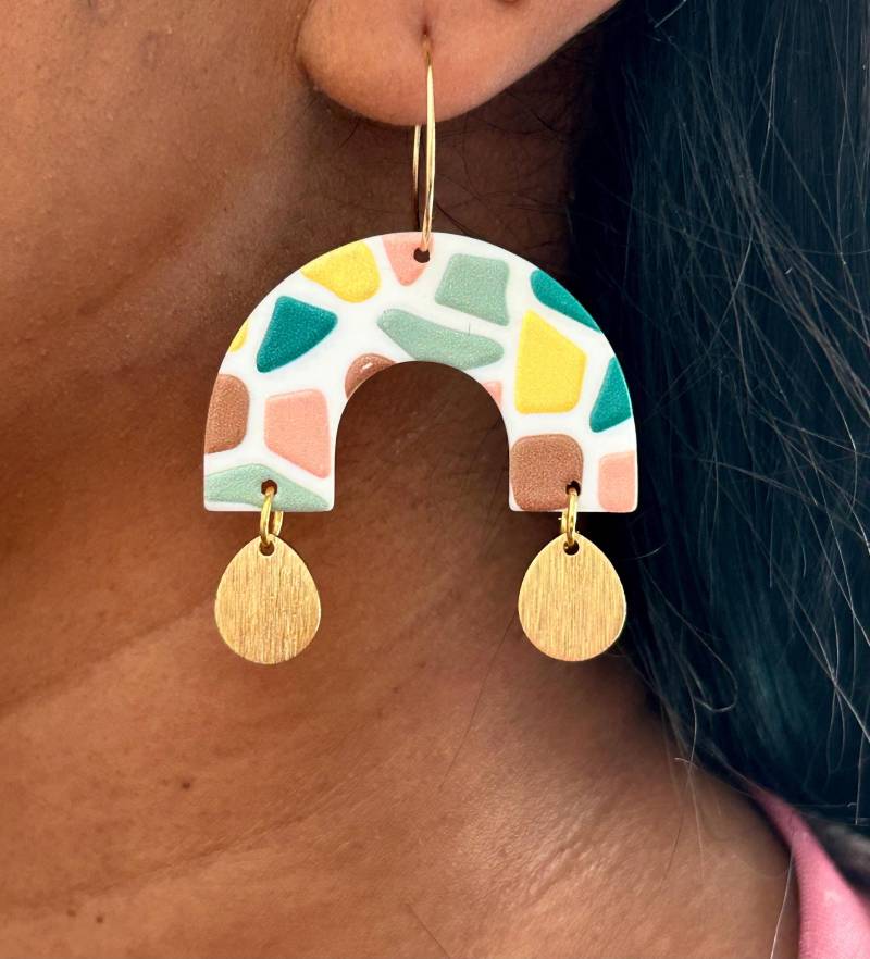 Vergoldete Creolen Mit Acryl Anhänger/Lange Hängeohrringe Bunte Acetat Ohrringe Statement Schmuck Geschenk Freundin Vergoldete Creolen Mit Acryl Anhänger/Lange Hängeohrringe Bunte Acetat Ohrringe Statement Schmuck Geschenk Freundin von birdsofparadiseDE
