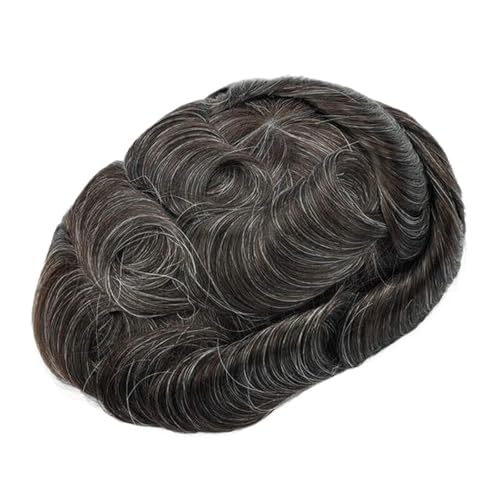 Haarersatzsystem für Männer Mono Npu Herrenperücke Herren-Toupet Feine, langlebige Kapillarprothese 6 Zoll Handgemachte männliche Perücken Indisches Menschenhaar-Ersatzsystem Herrentoupet(#220) von birene