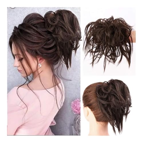 Haarknoten, Messy Bun-Haarverlängerung mit Gummiband – Tousled Updo Scrunchies for Frauen und Mädchen Haarverlängerungen von birene