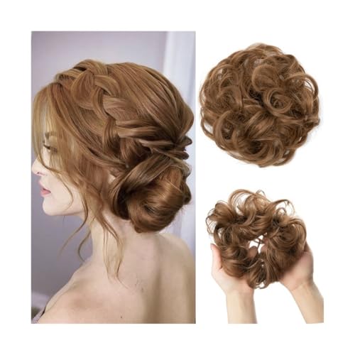 Haarknoten, Synthetische Haarknoten-Extensions, chaotisch, lockig, elastisch, Haargummis, Haarteile, synthetische Chignon-Donut-Hochsteckfrisuren, Haarteile for Frauen Haarverlängerungen(Golden Brown) Haarknoten, Synthetische Haarknoten-Extensions, chaotisch, lockig, elastisch, Haargummis, Haarteile, synthetische Chignon-Donut-Hochsteckfrisuren, Haarteile for Frauen Haarverlängerungen(Golden Brown) von birene