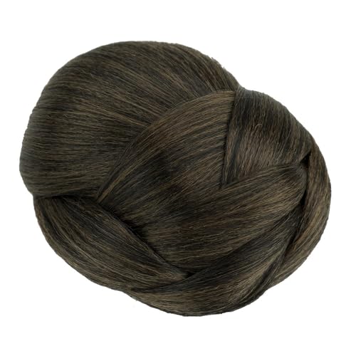 Haarknoten, Synthetischer geflochtener Chignon-Clip for Damen, im Donut-Stil mit Abdeckung for künstliches Haar Haarverlängerungen(Brown) von birene