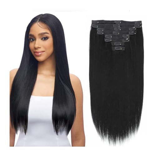 Haarverlängerungen Gerade Clip-in-Haarverlängerungen for schwarze Frauen, brasilianische Echthaarverlängerungen, 8 Stück, Remy-Haarverlängerung, Clip-in-Echthaar mit 18 Clips, doppeltem Spitzeneinschl Haarverlängerungen Gerade Clip-in-Haarverlängerungen for schwarze Frauen, brasilianische Echthaarverlängerungen, 8 Stück, Remy-Haarverlängerung, Clip-in-Echthaar mit 18 Clips, doppeltem Spitzeneinschl von birene
