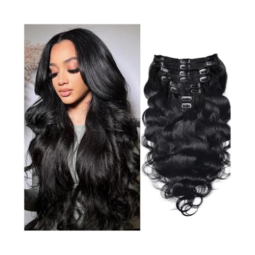 Haarverlängerungen Körperwellen-Clip-in-Haarverlängerungen, Echthaarverlängerungen for schwarze Frauen, 8 Stück, 120 g, brasilianisches Remy-Haar, doppelte Tressen, Clip-in-Wellen-Haarverlängerungen f Haarverlängerungen Körperwellen-Clip-in-Haarverlängerungen, Echthaarverlängerungen for schwarze Frauen, 8 Stück, 120 g, brasilianisches Remy-Haar, doppelte Tressen, Clip-in-Wellen-Haarverlängerungen f von birene