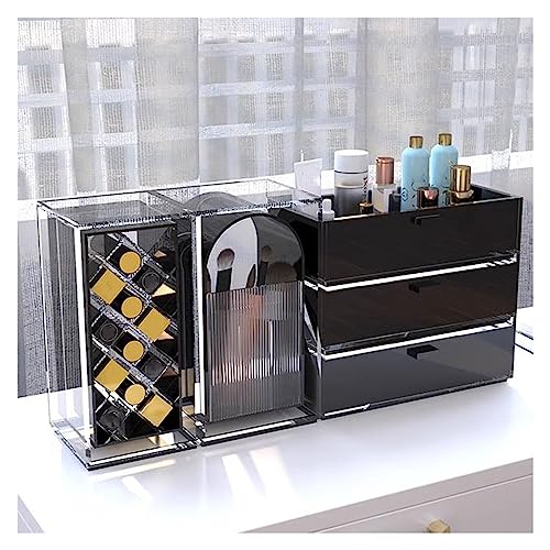 Kosmetik-Aufbewahrungsorganisator Großer Acryl-Kosmetik-Make-up-Organizer, staubdicht, wasserfest, Kosmetik-Aufbewahrungsvitrine mit Schubladen, Hautpflege-Aufbewahrungsbox, Halter for Lippenstifte, P Kosmetik-Aufbewahrungsorganisator Großer Acryl-Kosmetik-Make-up-Organizer, staubdicht, wasserfest, Kosmetik-Aufbewahrungsvitrine mit Schubladen, Hautpflege-Aufbewahrungsbox, Halter for Lippenstifte, P von birene