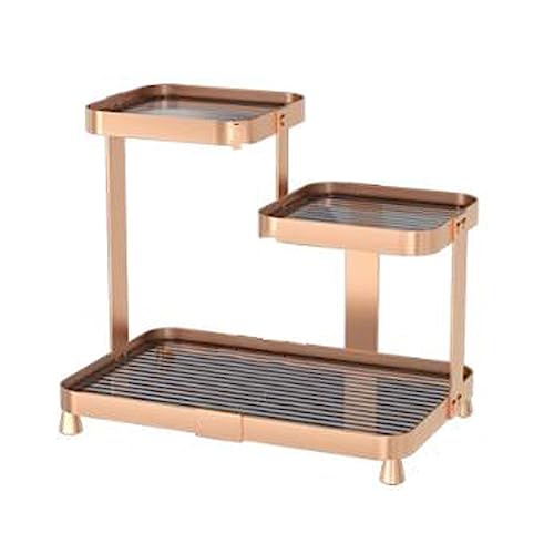 Kosmetik-Aufbewahrungsorganisator Leichter, luxuriöser Badezimmer-Arbeitsplatten-Organizer, 3-stufiger Make-up-Regal-Organizer, Hautpflege-Lotion, Nagellack, Lippenstifte, Thekenorganisation und Aufbe Kosmetik-Aufbewahrungsorganisator Leichter, luxuriöser Badezimmer-Arbeitsplatten-Organizer, 3-stufiger Make-up-Regal-Organizer, Hautpflege-Lotion, Nagellack, Lippenstifte, Thekenorganisation und Aufbe von birene