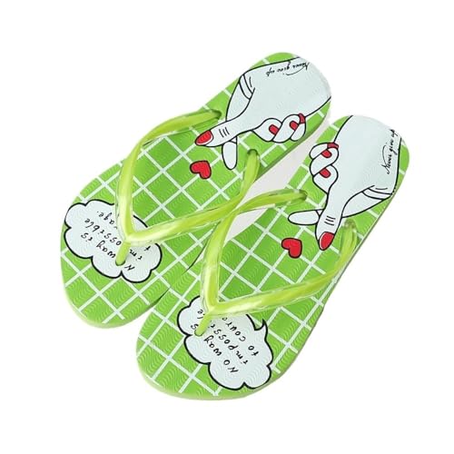 birene Sandalen, Sommer-Strand-Hausschuhe for Männer und Frauen – Flip-Flops mit weicher Sohle for den Strand Flip-Flops für Damen(Green,40 EU) von birene