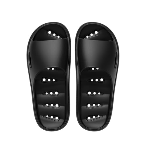 birene Sandalen, Stumme, schnelltrocknende Badeschuhe for Herren for die Dusche und den Haushalt Flip-Flops für Damen(Black,43 EU) von birene