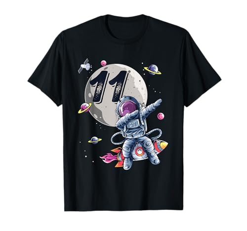 11 Years Old Birthday Boy Astronaut Gifts Space 11th B-Day T-Shirt von birthday themes for boys astronomy decorations Tee