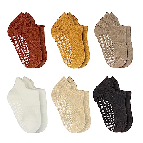 6 Paar Stoppersocken Baby Kinder ABS Rutschfeste Socken Bio Baumwolle 0-6 Monate bis 2-3 Jahre Antirutschsocken Jungen Mädchen Kleinkind Socken von bistyle