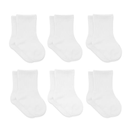 Baumwolle 6 Paar Baby Socken für Neugeborene Säugling 0-6 Monate bis 3 Jahre | Stopper Nahtlos Socken | Jungen Mädchen Kindersocken von bistyle