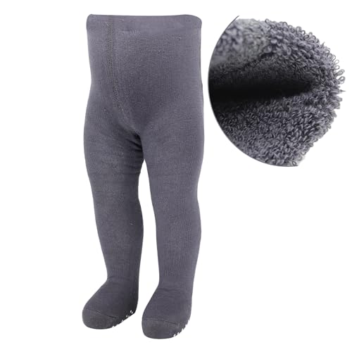 bistyle Baby Mädchen Frottee Strumpfhosen Weiche | Bio-Baumwolle Leggings Kinder Thermo Warme Strumpfhosen mit Anti-Rutsch-Sohle Neugeborene | Warm Tights für Mädchen von bistyle