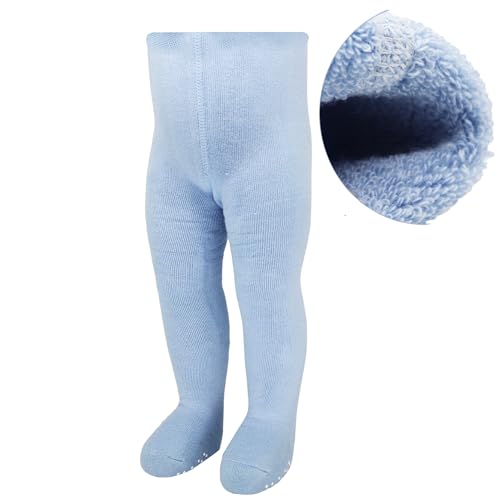 bistyle Baby Mädchen Frottee Strumpfhosen Weiche | Bio-Baumwolle Leggings Kinder Thermo Warme Strumpfhosen mit Anti-Rutsch-Sohle Neugeborene | Warm Tights für Mädchen von bistyle