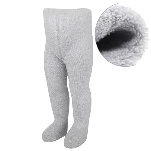 Baby Mädchen Frottee Strumpfhosen Weiche | Bio-Baumwolle Leggings Kinder Thermo Warme Strumpfhosen mit Anti-Rutsch-Sohle Neugeborene | Warm Tights für Mädchen von bistyle