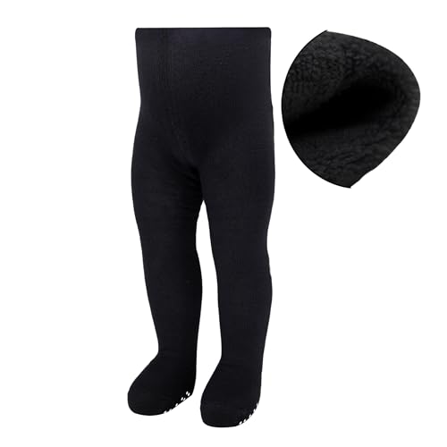Baby Mädchen Frottee Strumpfhosen Weiche | Bio-Baumwolle Leggings Kinder Thermo Warme Strumpfhosen mit Anti-Rutsch-Sohle Neugeborene | Warm Tights für Mädchen von bistyle