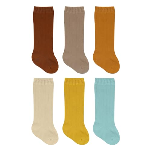 bistyle Baumwolle 6 Paar Baby Socken für Neugeborene Säugling 0-6 Monate bis 3 Jahre | Knielang Socken mit Griffen | Jungen Mädchen Kindersocken (DE/NL/SE/PL, Alter, 2 Jahre, 3 Jahre, Mehrfarbig) von bistyle