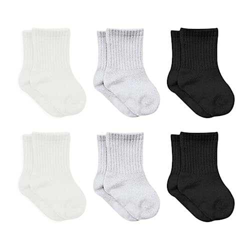 bistyle Baumwolle 6 Paar Baby Socken für Neugeborene Säugling 0-3 Monate bis 2-3 Jahre | Duftend Baby Socken | Jungen Mädchen Kleinkind Socken (as3, age, 0_month, 3_months, Ecru) von bistyle